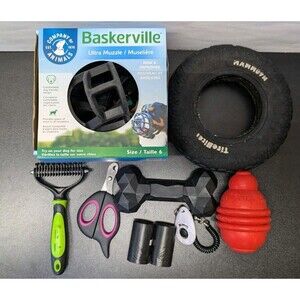 Baskerville size 6 muzzle dog lot rubber chew toy pet training grooming starter